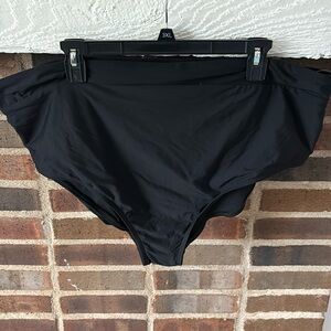 Women’s Plus Size FRESHWATER Swim Bottom, 3X (24W-26W), Black
